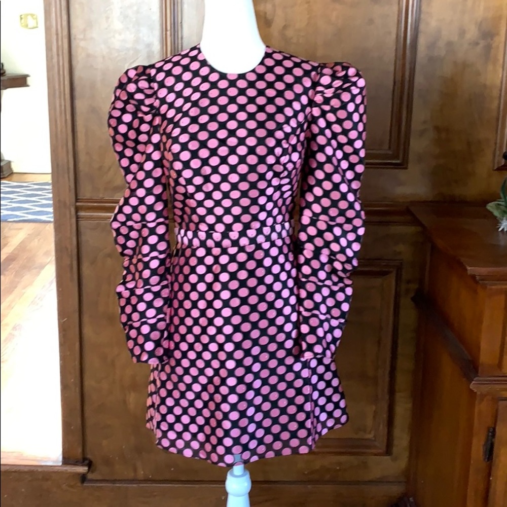 La Madison Talulah pink spot dress Small NWT